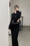 OUDE WAAG Core Velvet New Jet Sleeping skirt OW-23SS-SK05 Black
